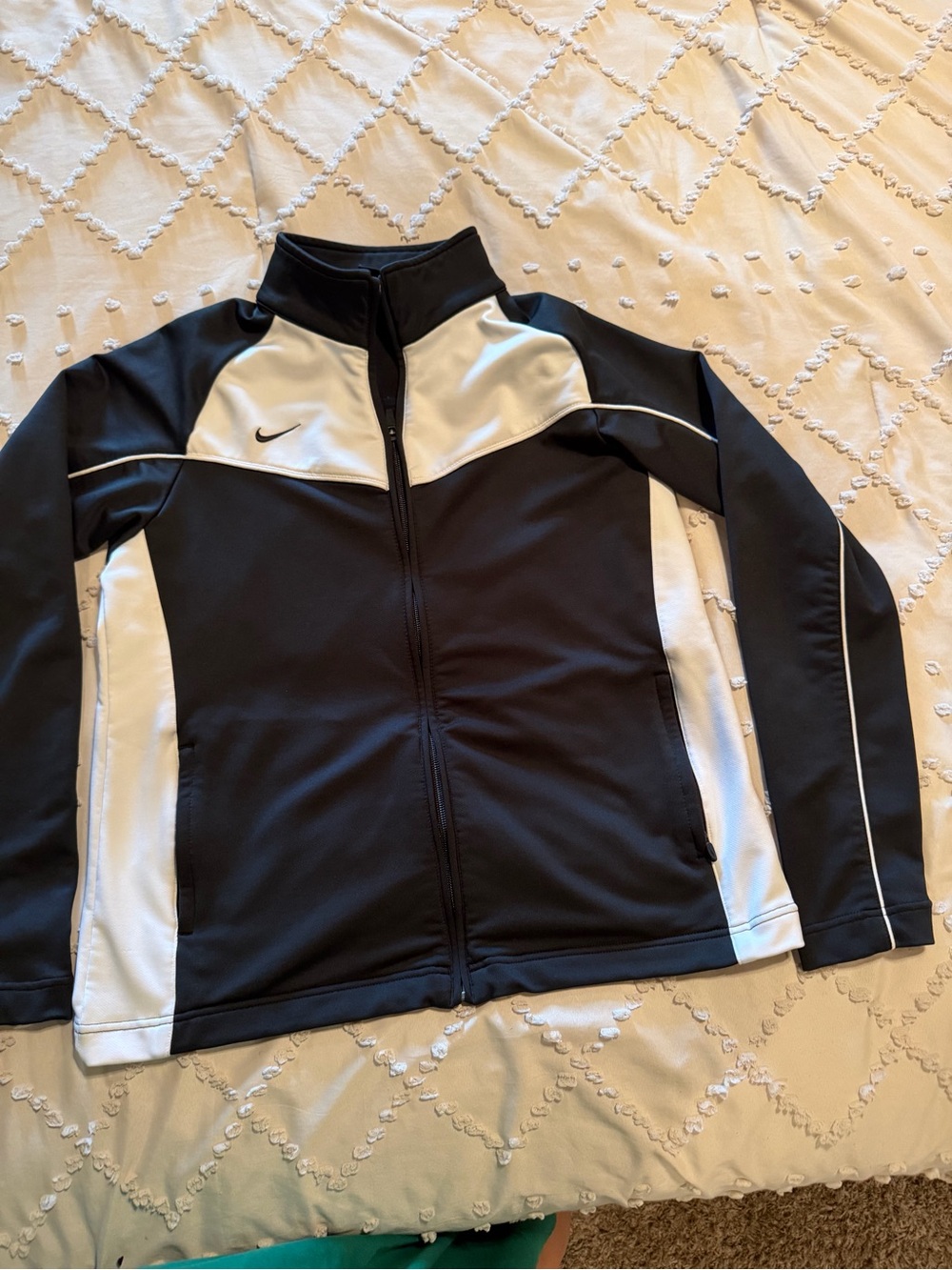 Nike Black and White Women’s Varsity-Style Jacket